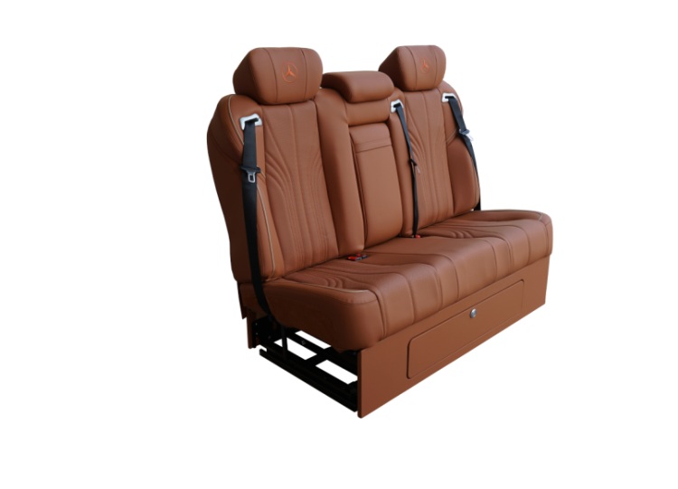 LUXURY LEATHER CAR ONE PIECE SOFA SEAT WITH STORAGE DRAWER FOR MERCEDES BENZE VITO